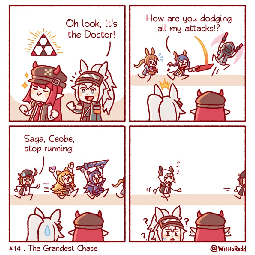 doctor, amiya, ch'en, ceobe, saga, and 4 more (arknights) drawn by wittle_red