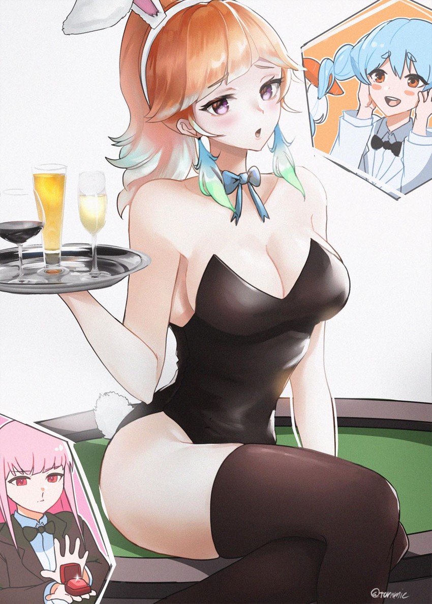 mori calliope, usada pekora, and takanashi kiara (hololive and 1 more) drawn by tommy_(kingdukeee)