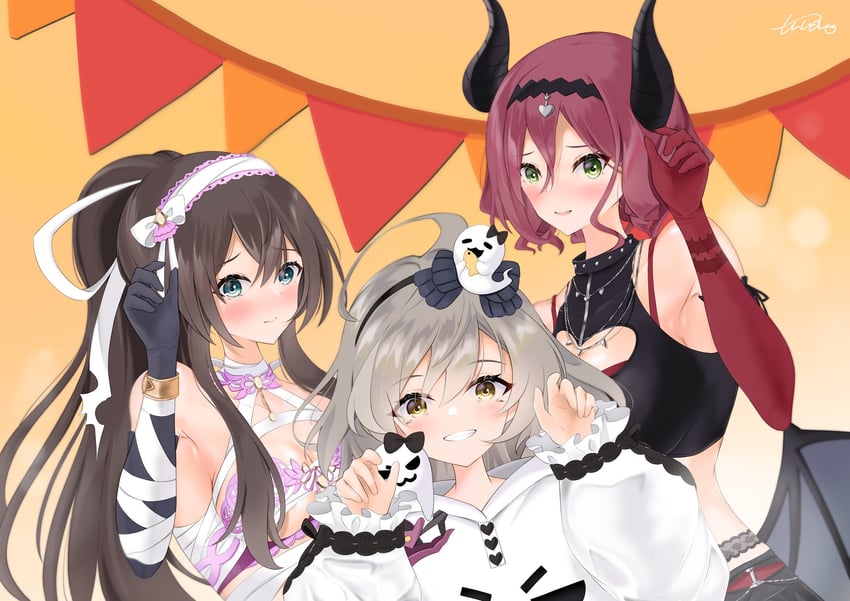 sasaki ran, serizawa chikaru, and hatsukano yo (assault lily) drawn by tsuyutsuwa