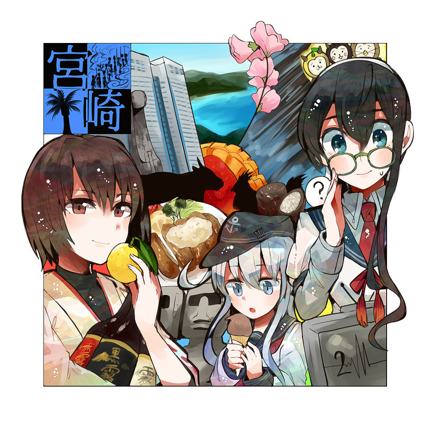 hibiki, ooyodo, and hyuuga (kantai collection) drawn by itomugi-kun
