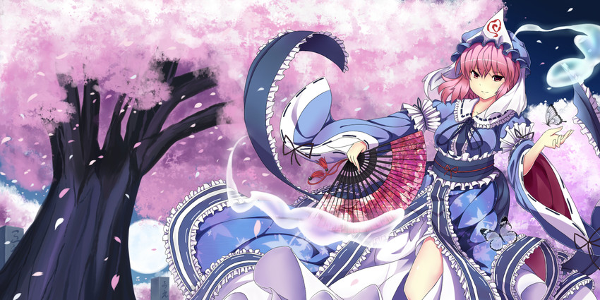 saigyouji yuyuko (touhou and 1 more) drawn by kenen_(cao747137448)