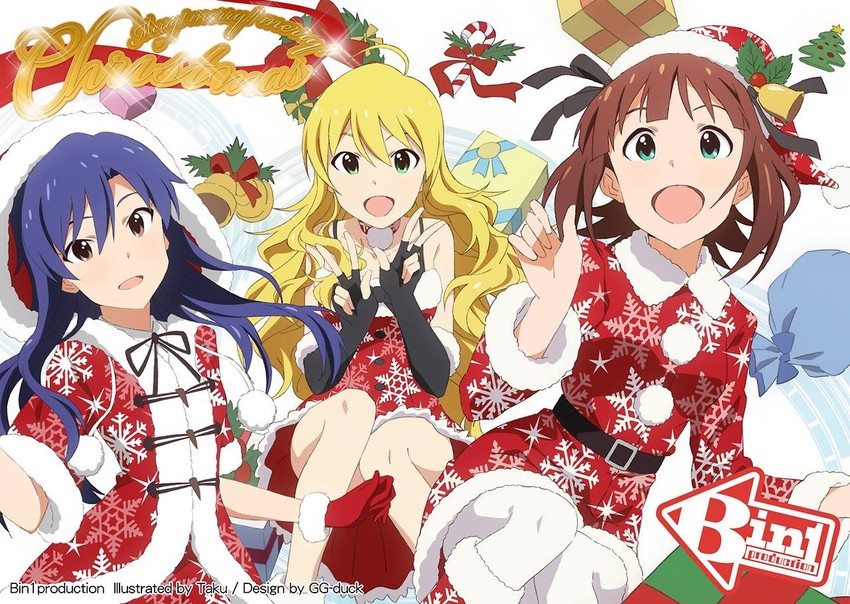 hoshii miki, kisaragi chihaya, and amami haruka (idolmaster) drawn by taku1122