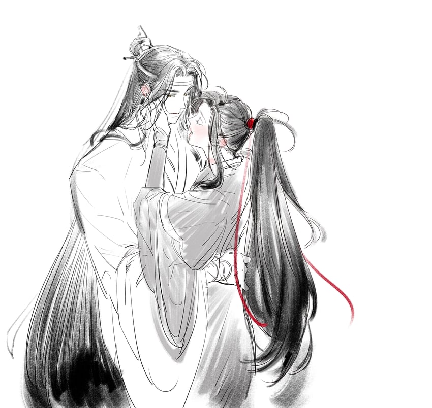 wei wuxian and lan wangji (modao zushi) drawn by niken_(niken_ouo)