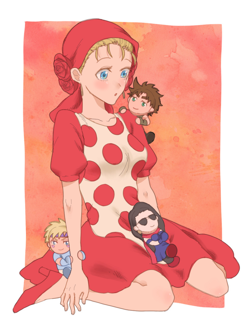 joseph joestar, caesar anthonio zeppeli, lisa lisa, and suzi q (jojo no kimyou na bouken and 1 more) drawn by kazuo_(kaduooooo)