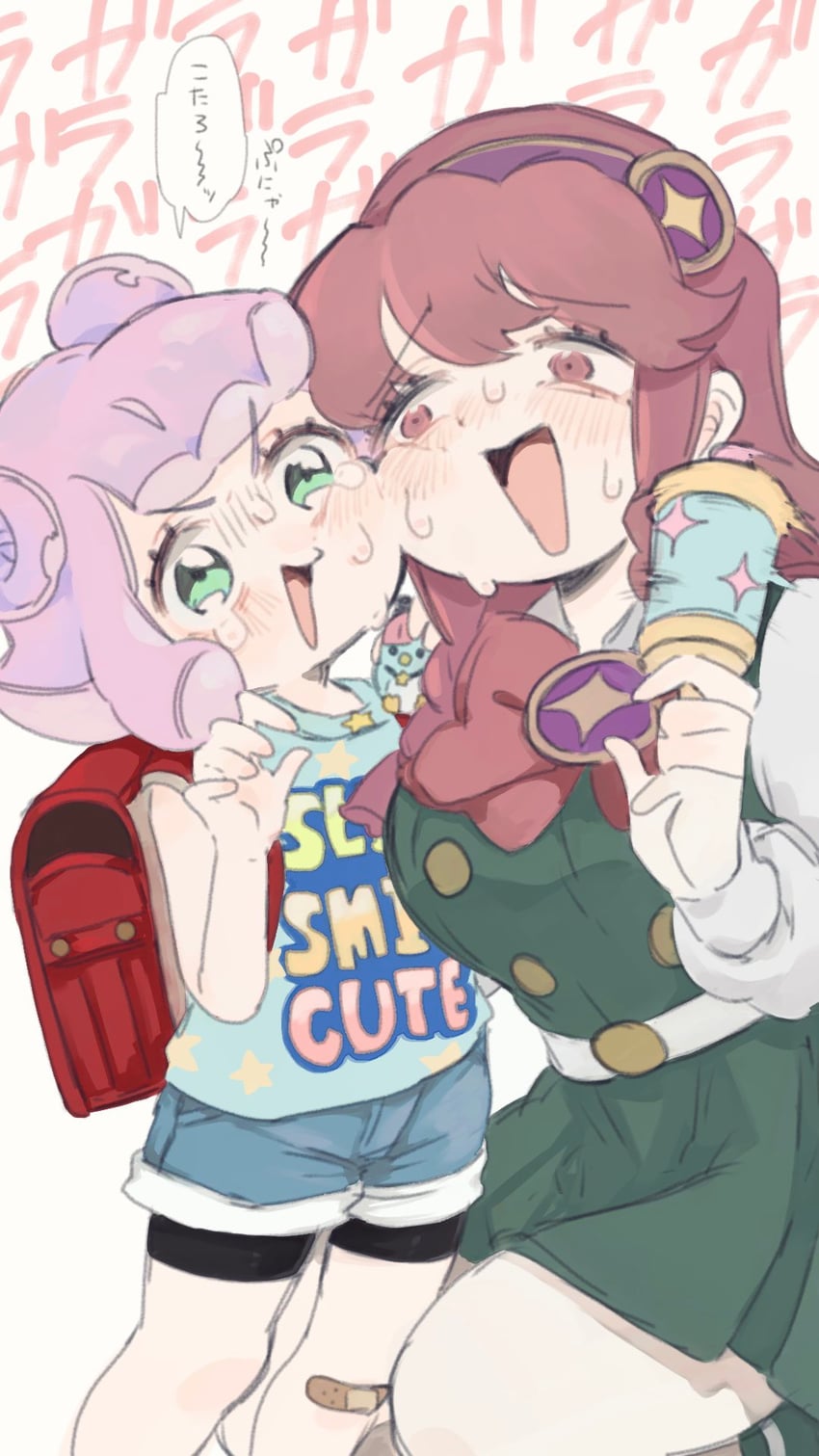 puniru, kirara mami, and shiny school backpack kawaii puniru (puniru wa kawaii slime) drawn by nigako_(ooouch)