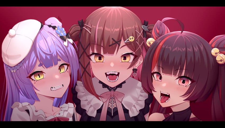 azusa, nanami, and kero (nijisanji and 2 more) drawn by chuansongdai