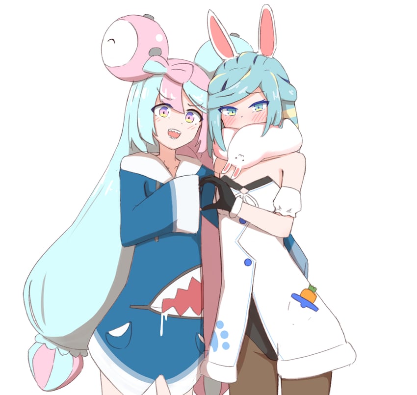gawr gura, usada pekora, iono, and grusha (pokemon and 3 more) drawn by chirun0