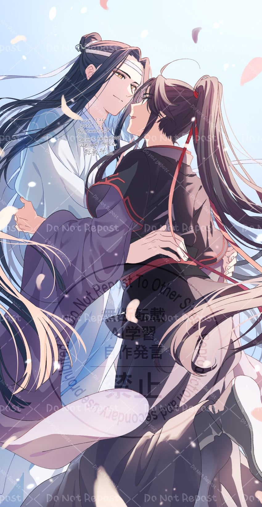 wei wuxian and lan wangji (modao zushi) drawn by kimako_(kimako_8)