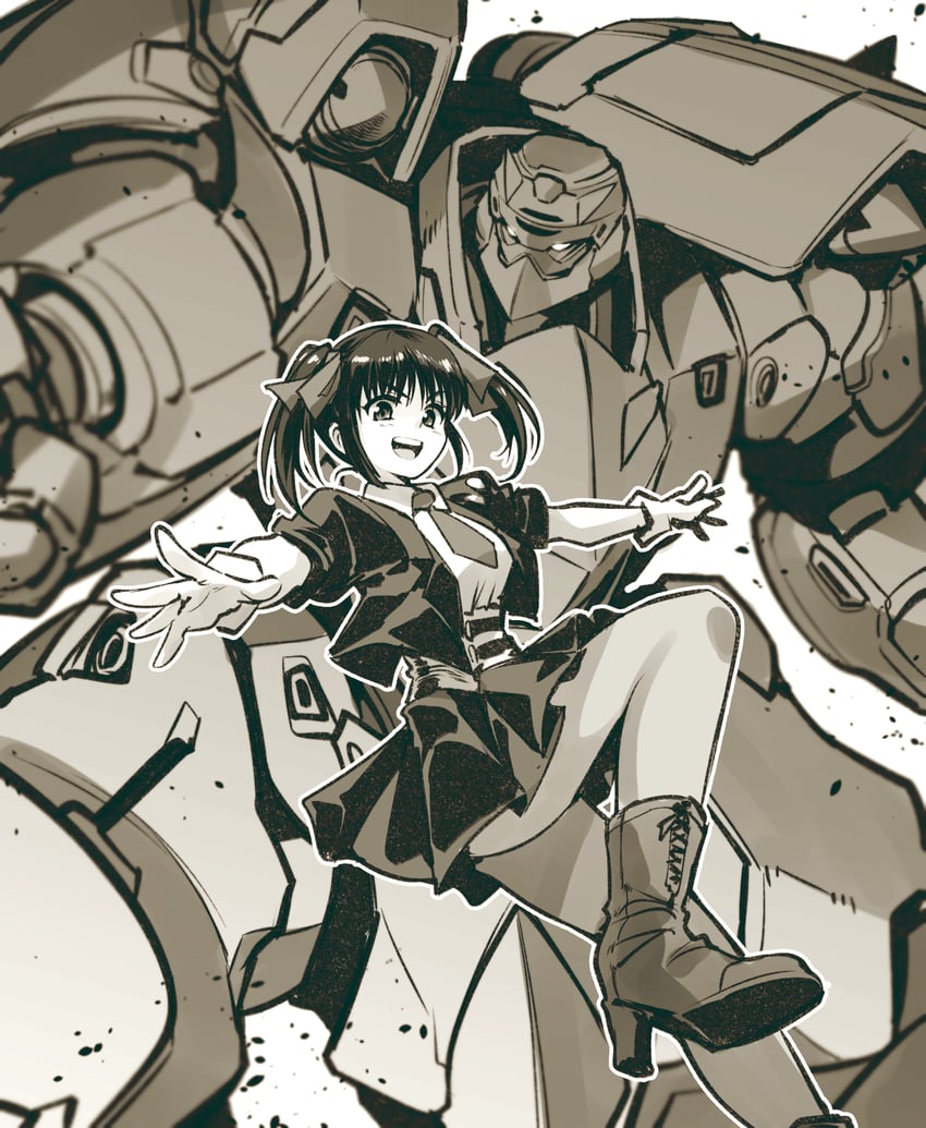 mio sasuga and zamzeed (super robot wars and 1 more) drawn by kato_takuji