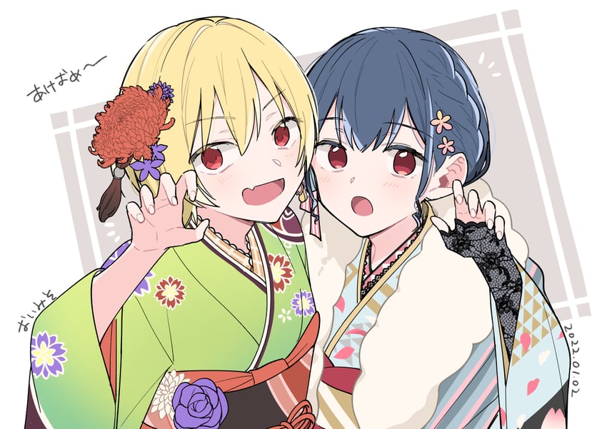 morino rinze and saijo juri (idolmaster and 1 more) drawn by pepuko