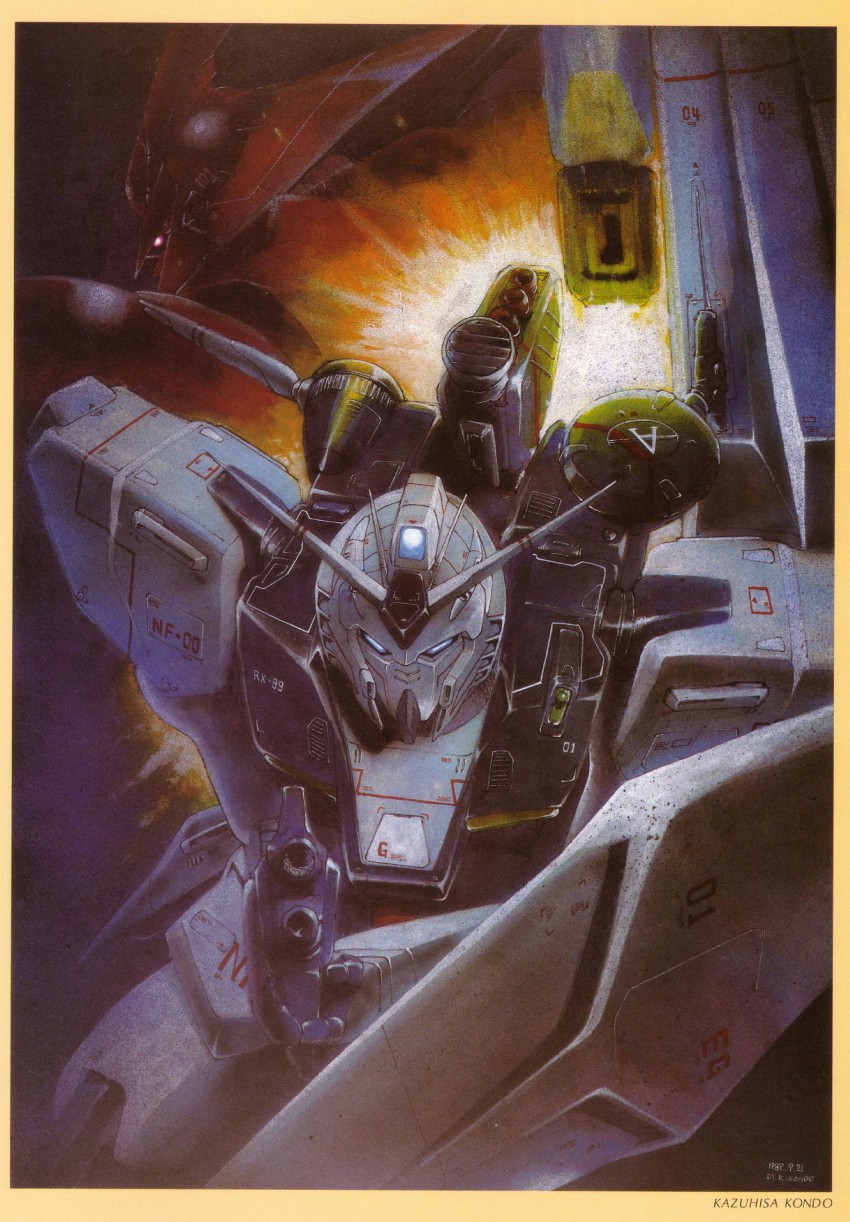 nu gundam and sazabi (gundam and 1 more) drawn by kondou_kazuhisa