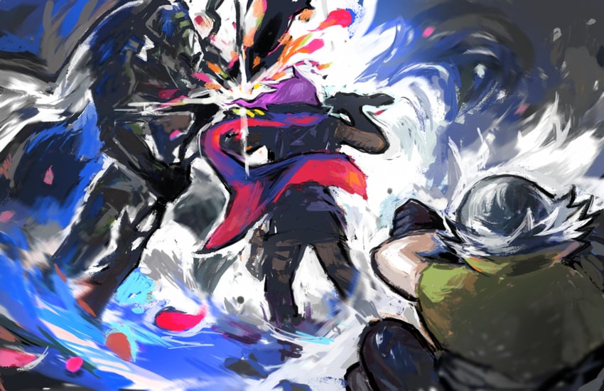 lightning farron, hope estheim, and odin (final fantasy and 1 more) drawn by snoozaga