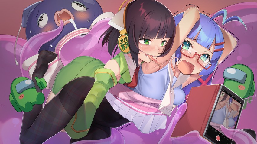 otomachi una, crewmate, and kyoumachi seika (voiceroid and 2 more) drawn by partner_(kprtnr)