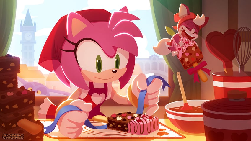 amy rose, big the cat, and chip (sonic and 2 more) drawn by karasuno_yui