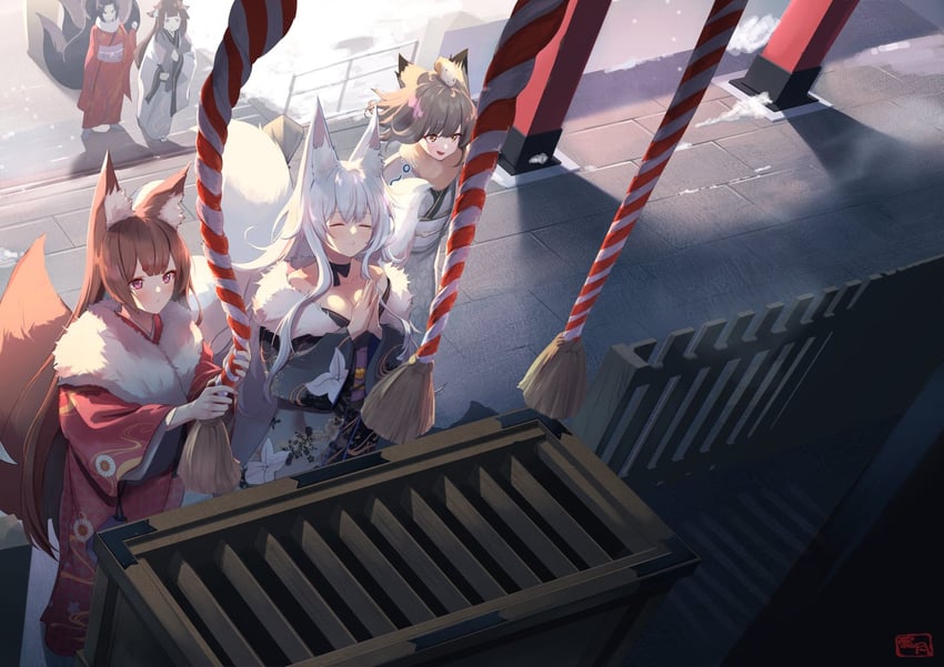 shinano, kashino, amagi, suzutsuki, and kii (azur lane) drawn by shimotsuki_shio