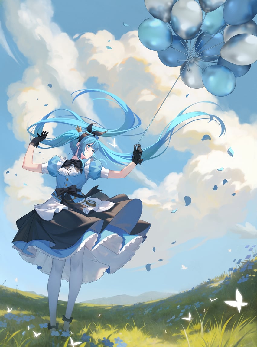 hatsune miku and alice (vocaloid and 1 more) drawn by 9chung