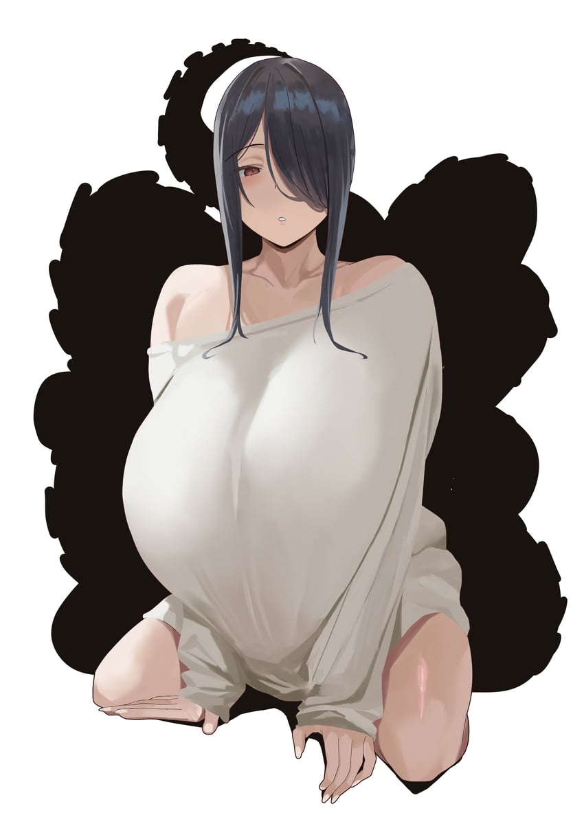 curvy black-haired girl (original) drawn by tnr_(horiko1525)