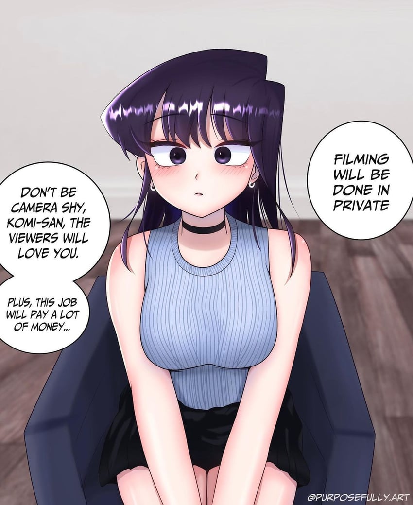 komi shouko (komi-san wa komyushou desu) drawn by purposefullyart