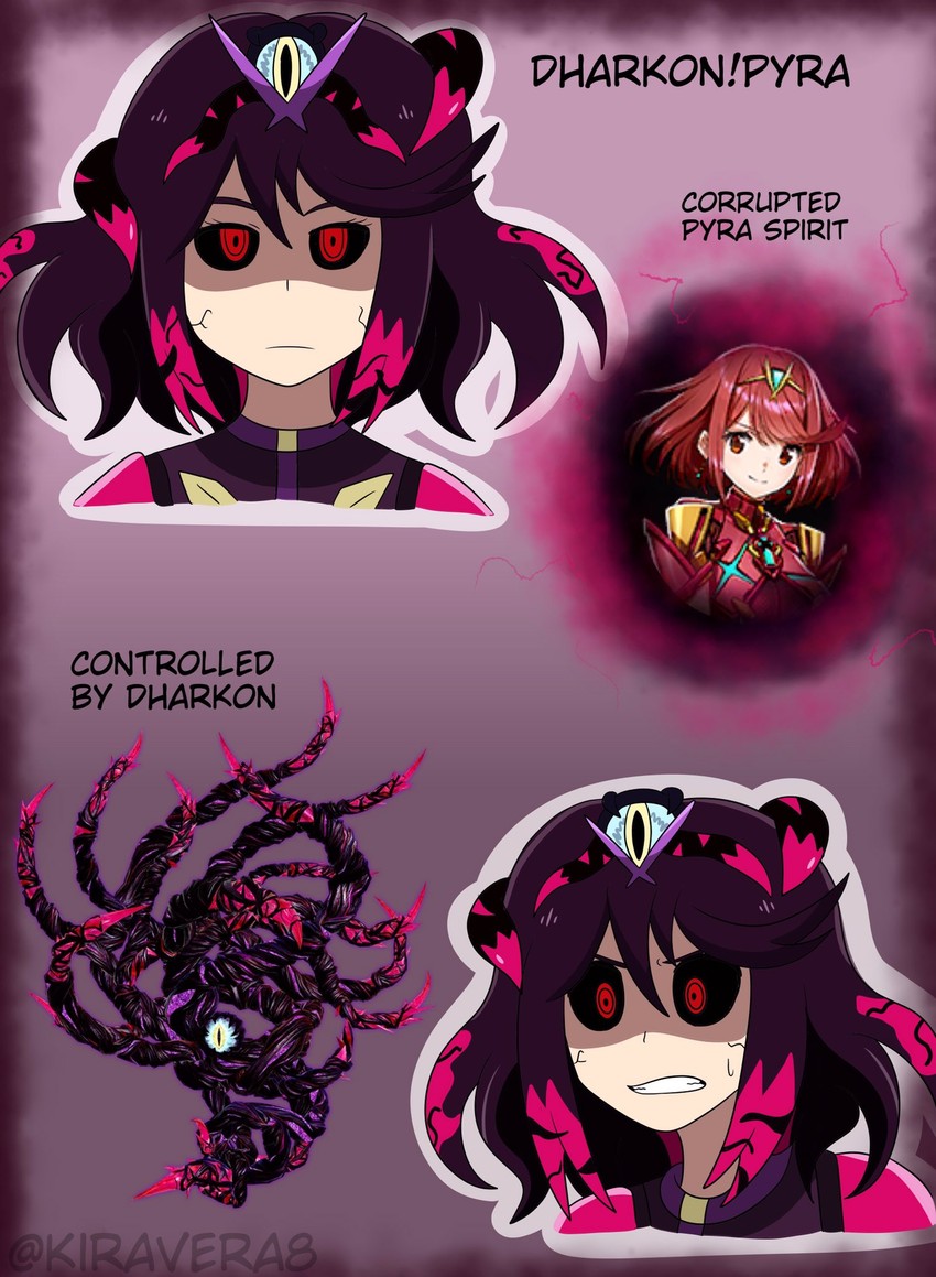 pyra and dharkon (xenoblade chronicles and 2 more) drawn by kiravera8