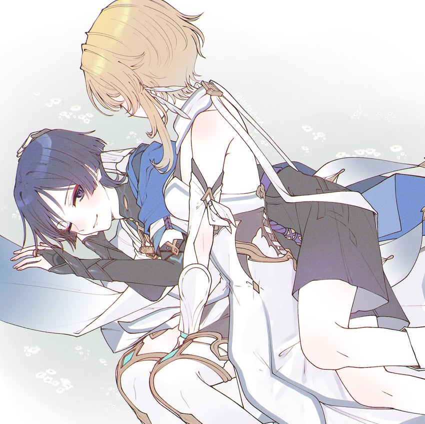 lumine, scaramouche, and wanderer (genshin impact) drawn by amano_hotaru_(hotaama)