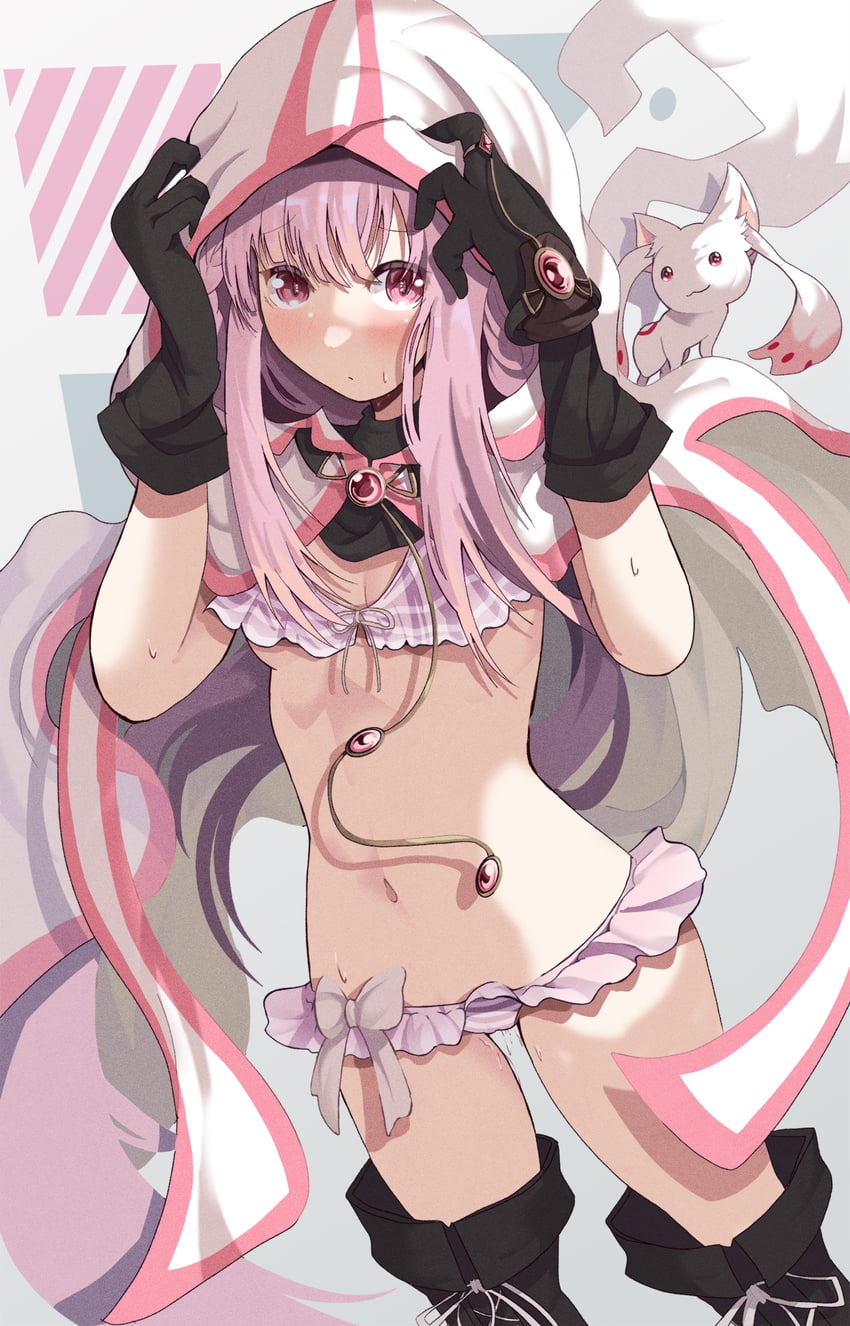 tamaki iroha and small kyubey (mahou shoujo madoka magica and 1 more) drawn by bonkareohagi