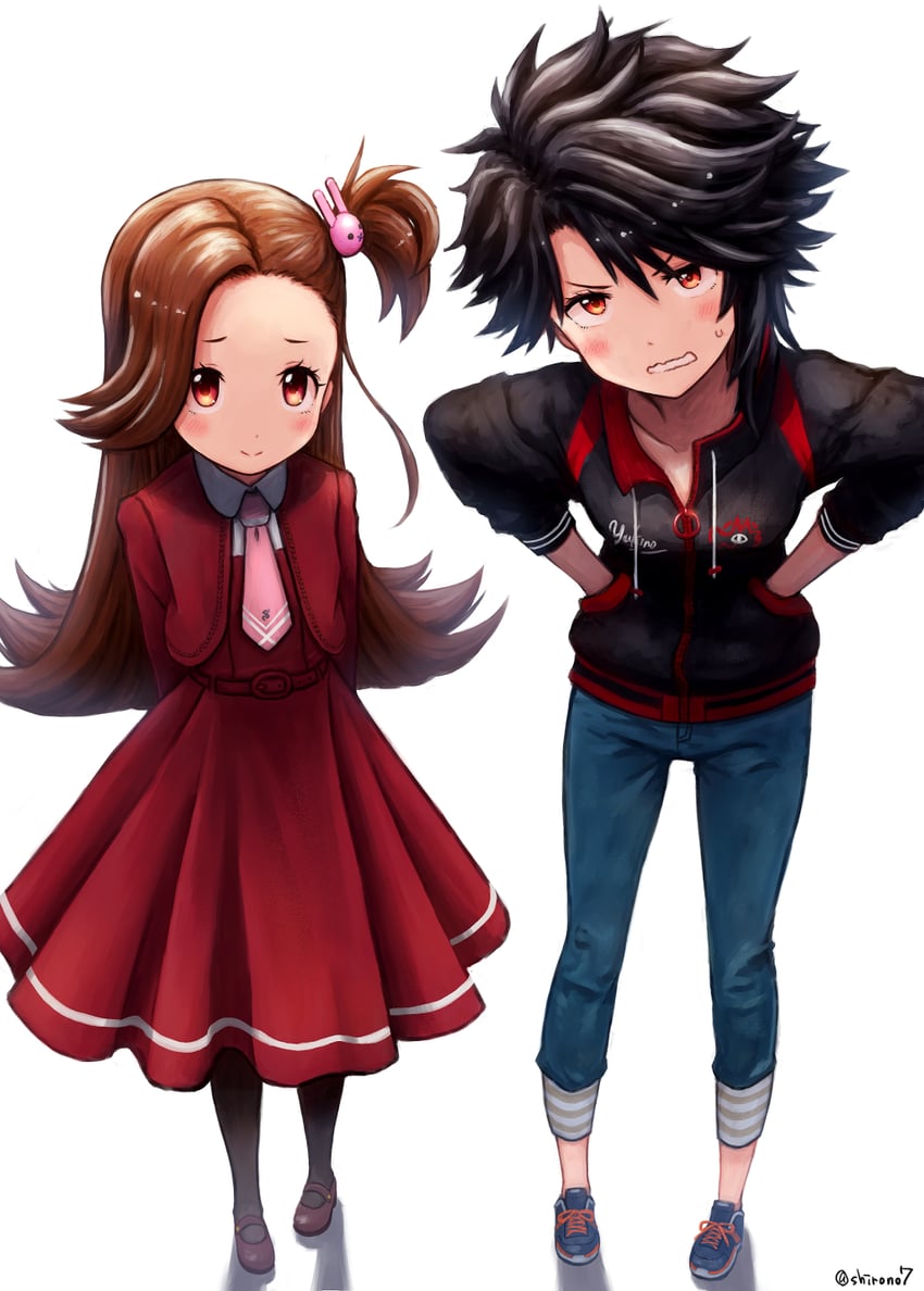 naninu nene and akaba yukino (gems company) drawn by shirono