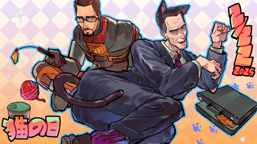 gordon freeman and g-man (half-life and 1 more) drawn by ijust12kmsbro