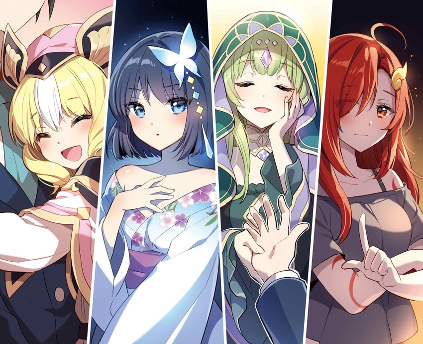 shizuna, peti, mone, and firia (kingdom fantasia) drawn by nardack