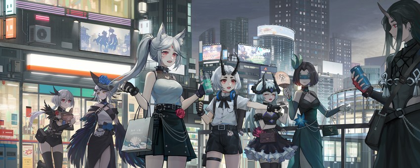 hakurou, ubume, itsumade, kyuuketsu hime, and yuki douji (onmyoji) drawn by zhai