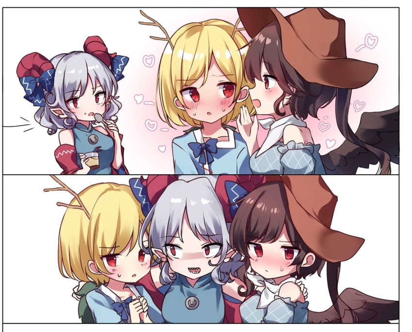 kicchou yachie, kurokoma saki, and toutetsu yuuma (touhou) drawn by moshihimechan
