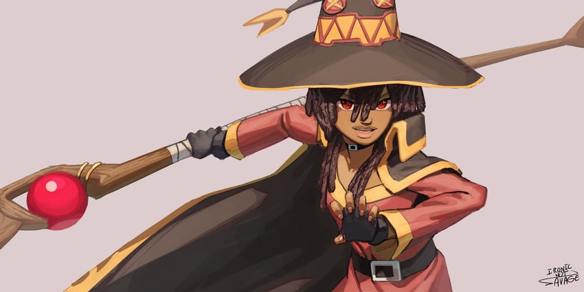 megumin (kono subarashii sekai ni shukufuku wo!) drawn by ironicnotsavage