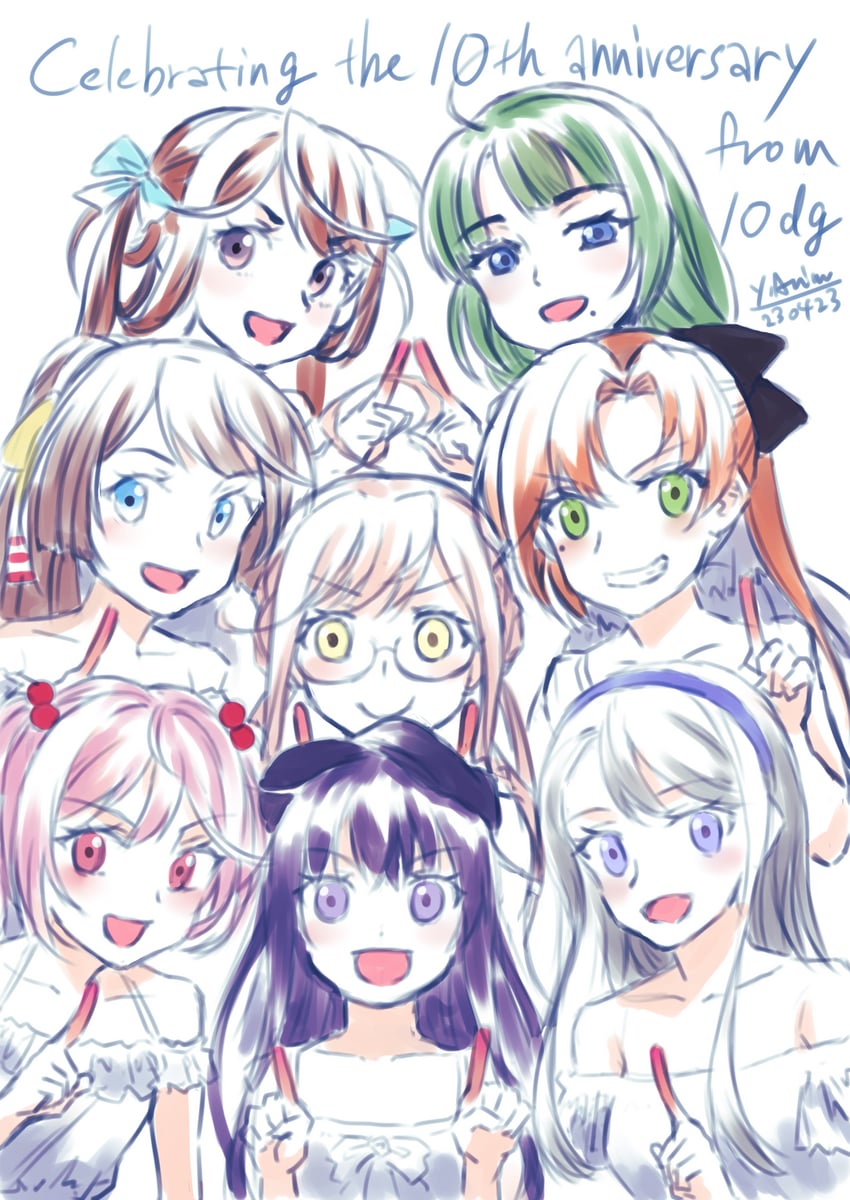 akatsuki, sazanami, akigumo, makigumo, yuugumo, and 3 more (kantai collection) drawn by arimura_yuu