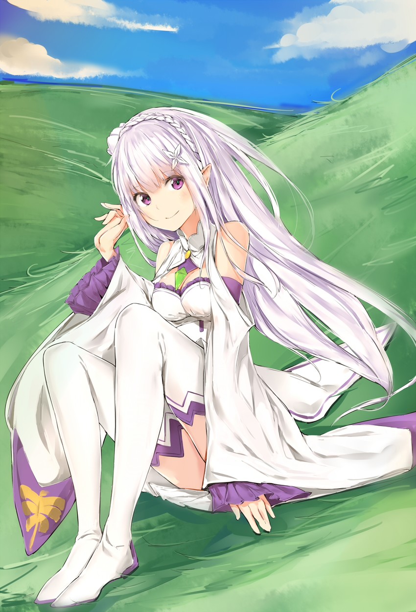 emilia (re:zero kara hajimeru isekai seikatsu) drawn by silver_(chenwen)