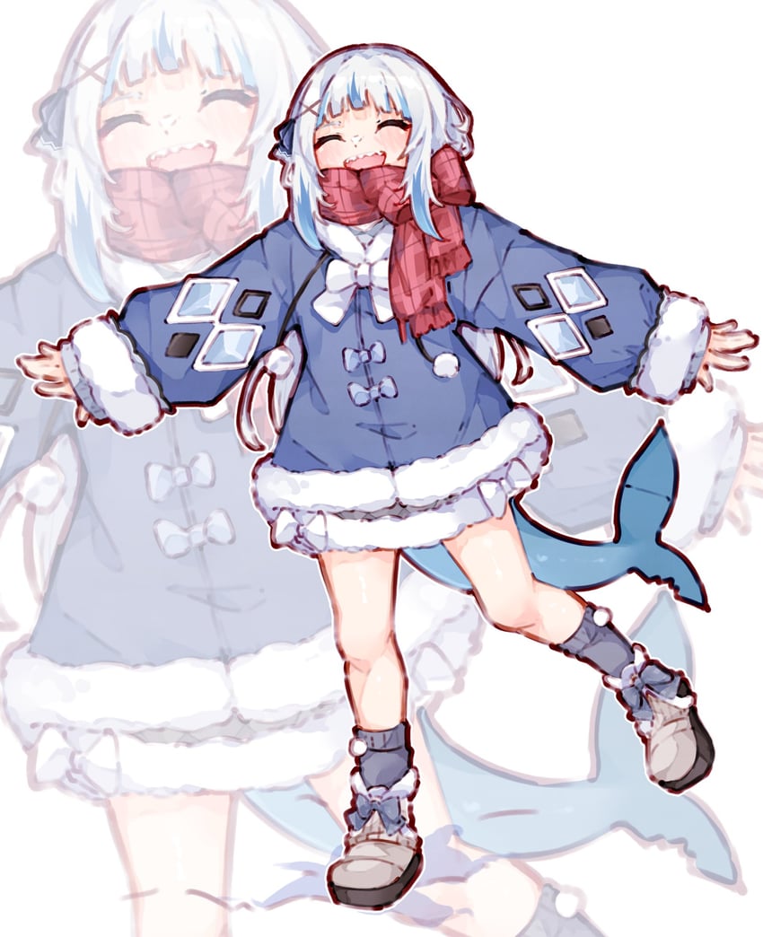 gawr gura (hololive and 1 more) drawn by ma_draws