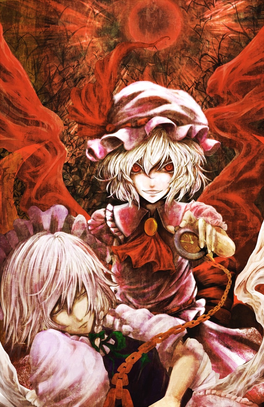 remilia scarlet and izayoi sakuya (touhou) drawn by kazabana_fuuka