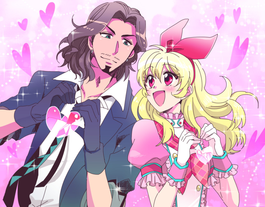 hoshimiya ichigo and johnny beppu (aikatsu!) drawn by hakyo_(amaame)