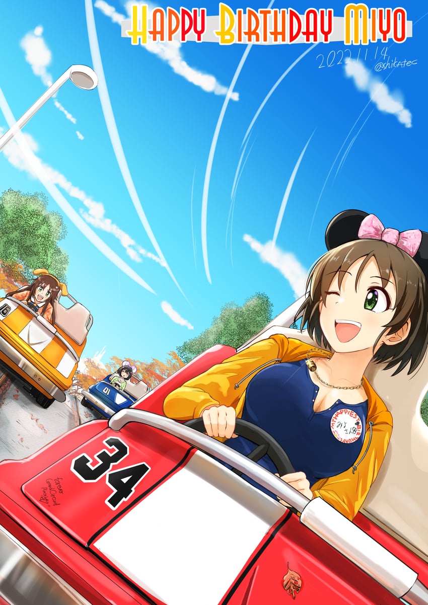 himekawa yuki, takafuji kako, and harada miyo (idolmaster and 3 more) drawn by shikamax2