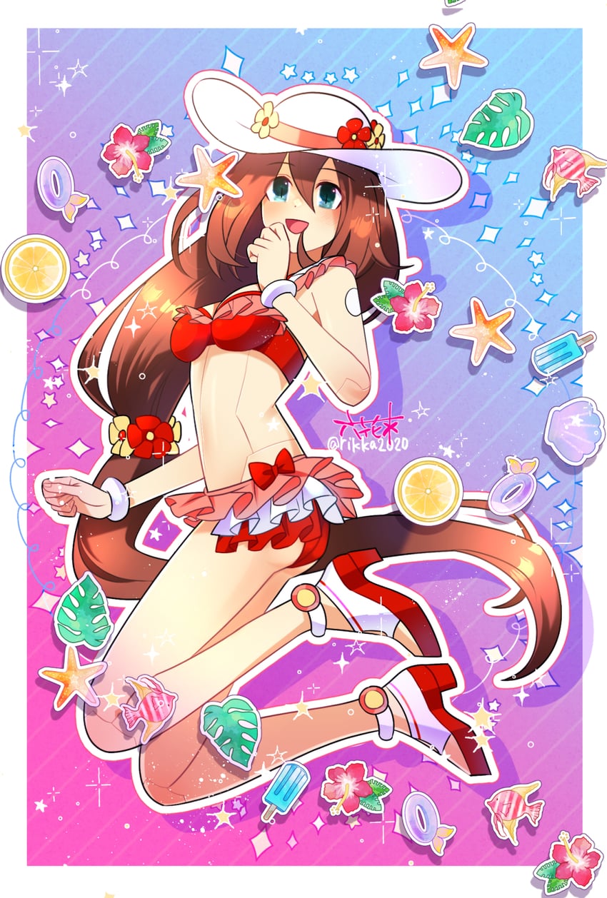 iris and swimsuit iris (mega man and 2 more) drawn by rikka_(user_hruv2435)