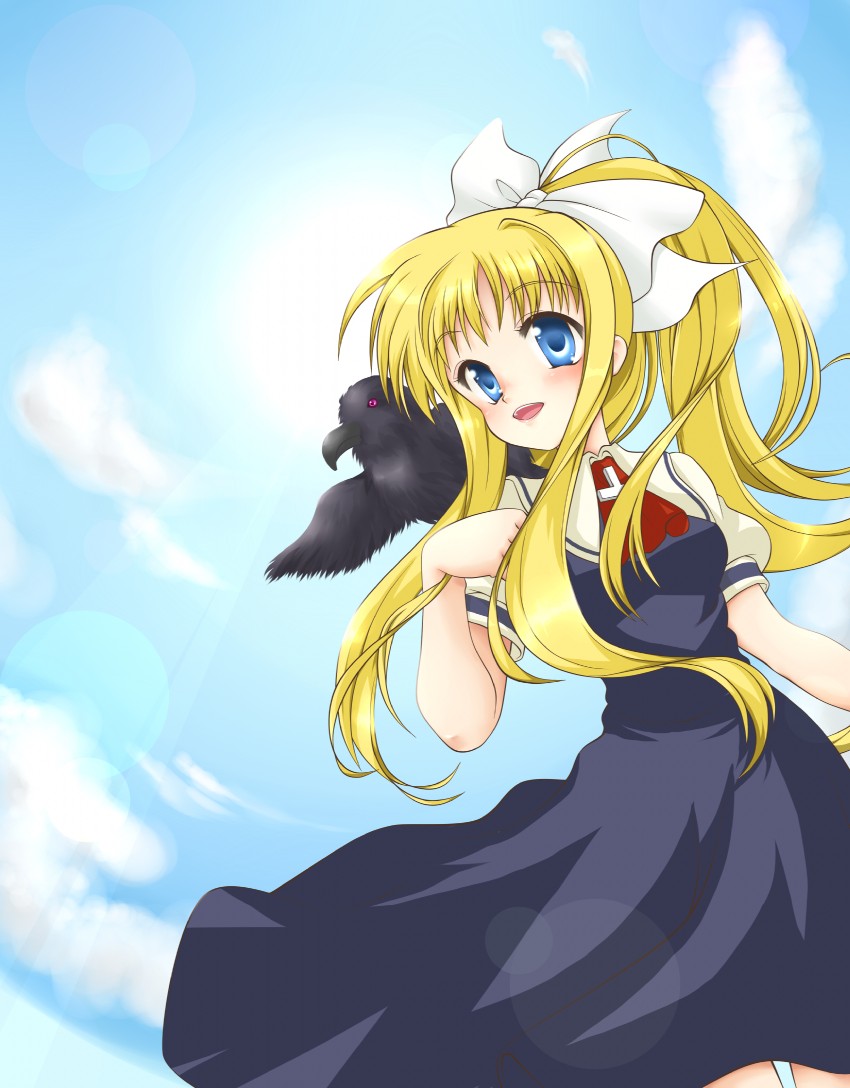 kamio misuzu and sora (air) drawn by kotomi_(happy_colors)