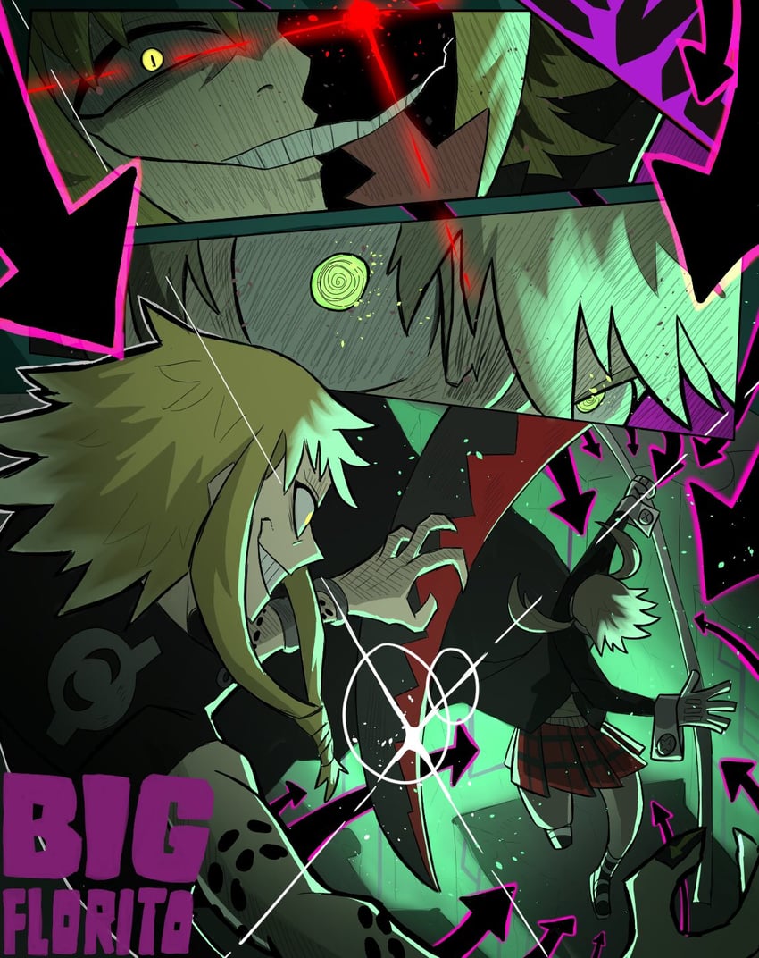 maka albarn and medusa gorgon (soul eater) drawn by bigflorito