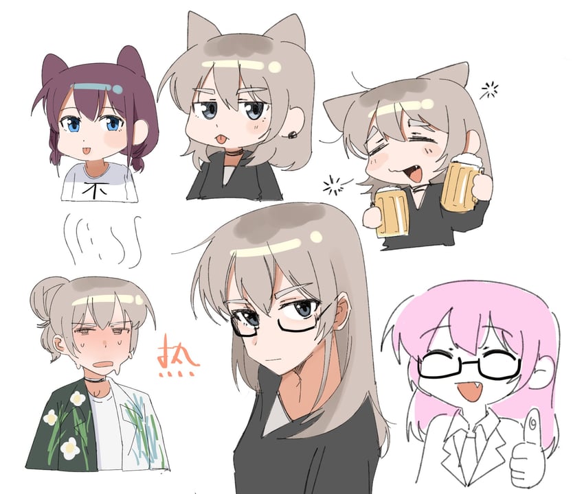 chihaya anon, iseri nina, and kawaragi momoka (bang dream! and 2 more) drawn by haidao_mao