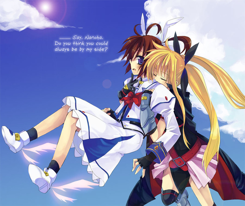 fate testarossa and takamachi nanoha (lyrical nanoha and 2 more) drawn by bocha_(gotipoke)