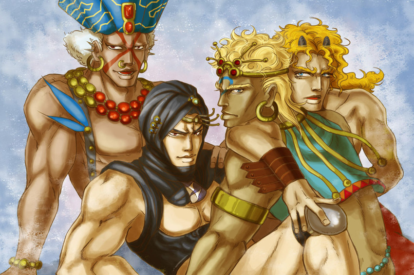 kars, wamuu, esidisi, and santana (jojo no kimyou na bouken and 1 more) drawn by akamushi_(clam_hunter)