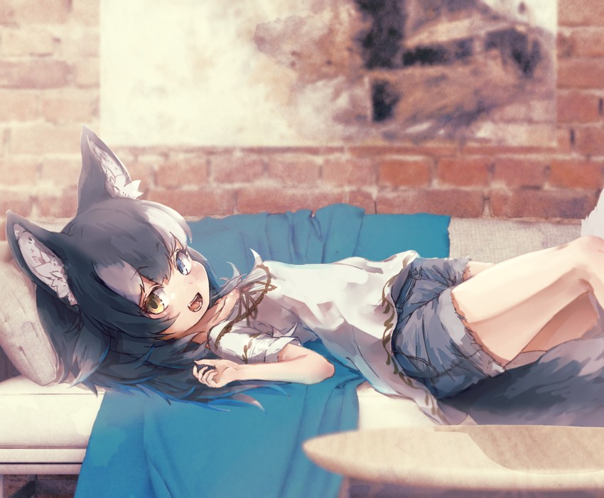 grey wolf (kemono friends and 1 more) drawn by kolshica