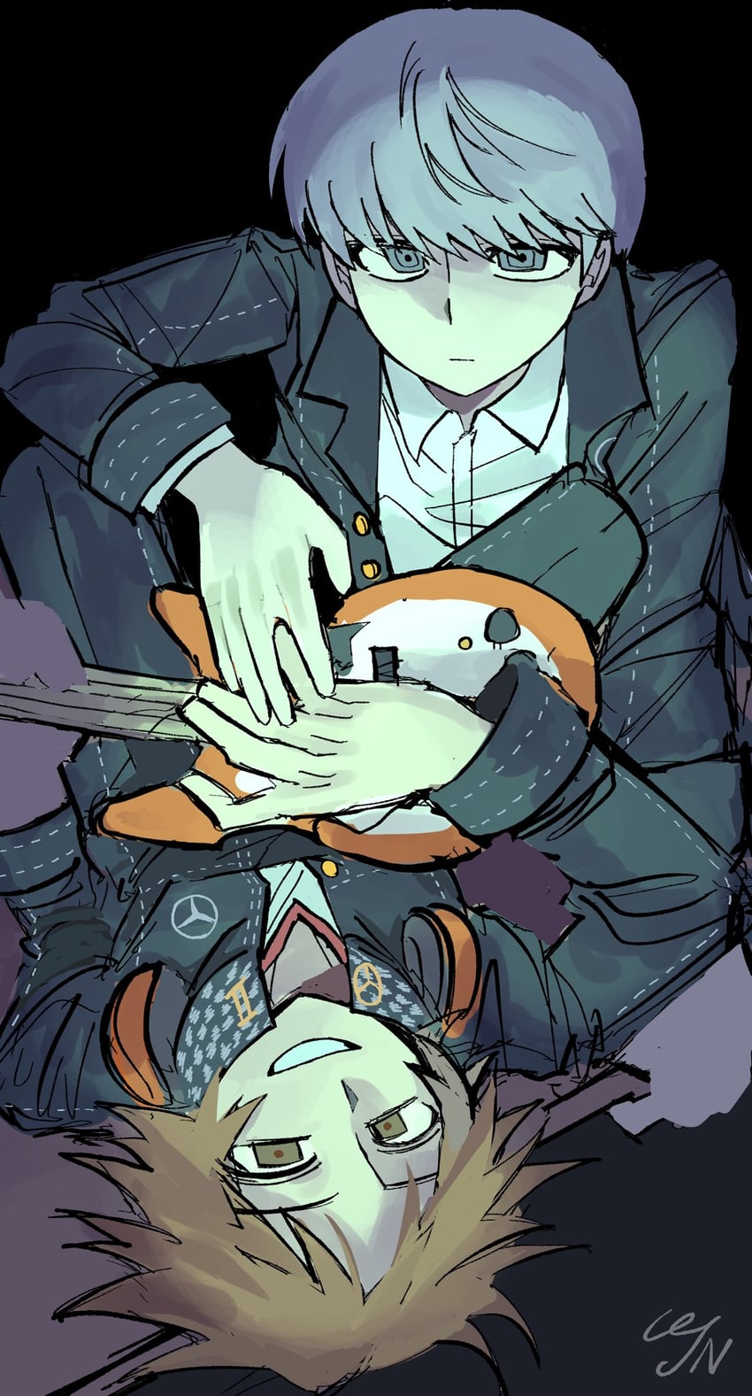 narukami yu and hanamura yousuke (persona and 1 more) drawn by jjan_ne