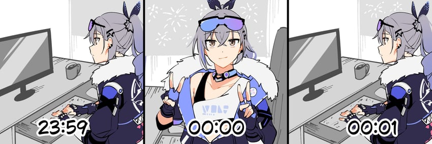 silver wolf (honkai and 1 more) drawn by natsuki_(2917)
