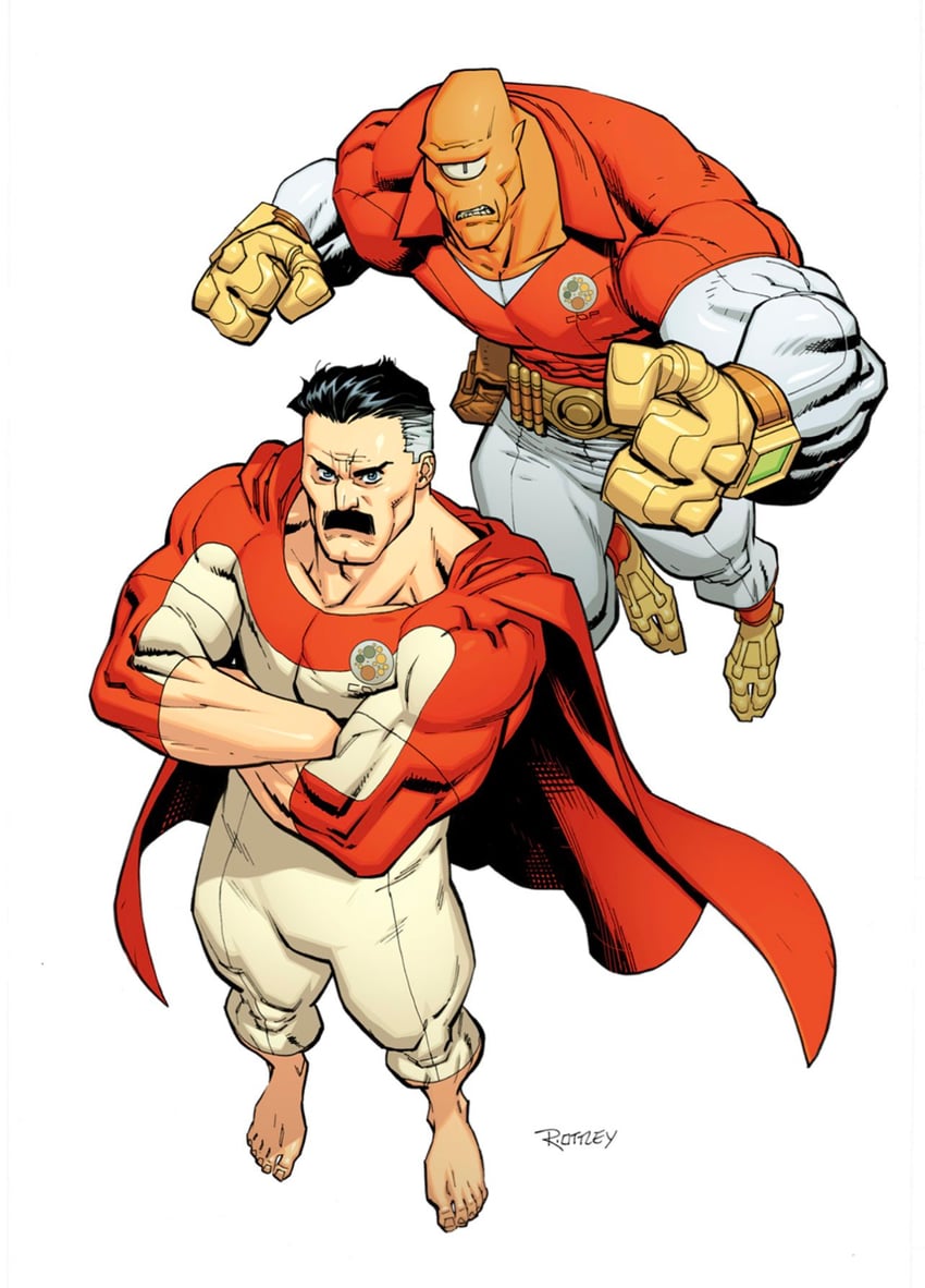 omni-man, nolan grayson, and allen (invincible) drawn by ryan_ottley