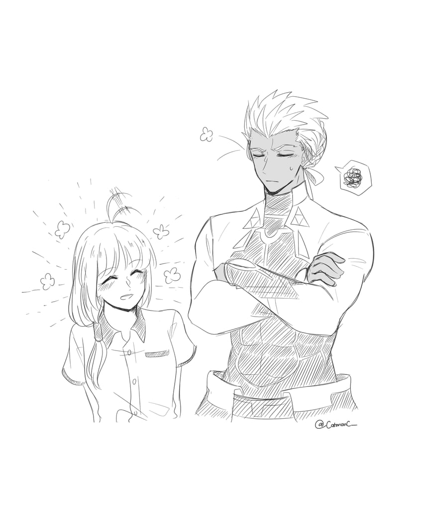 artoria pendragon, saber, and archer (fate and 1 more) drawn by alleycat_nd