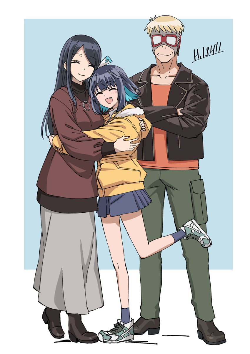 akisato konoha, shimoda kaori, and gomikawa kiyoshi (16bit sensation) drawn by ishii_hisao