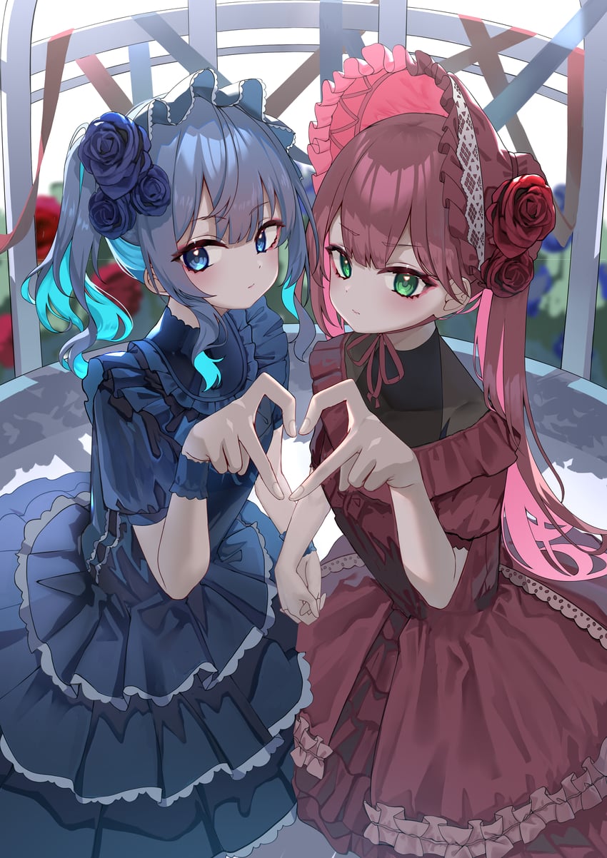 hoshimachi suisei and sakura miko (hololive) drawn by trap_(drthumt)